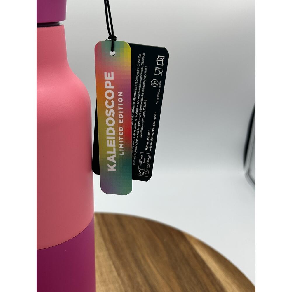 Klean Kanteen Rise Classic Water Bottle 16oz Ltd Edition Kaleidoscope Pink Straw - Picture 4 of 10